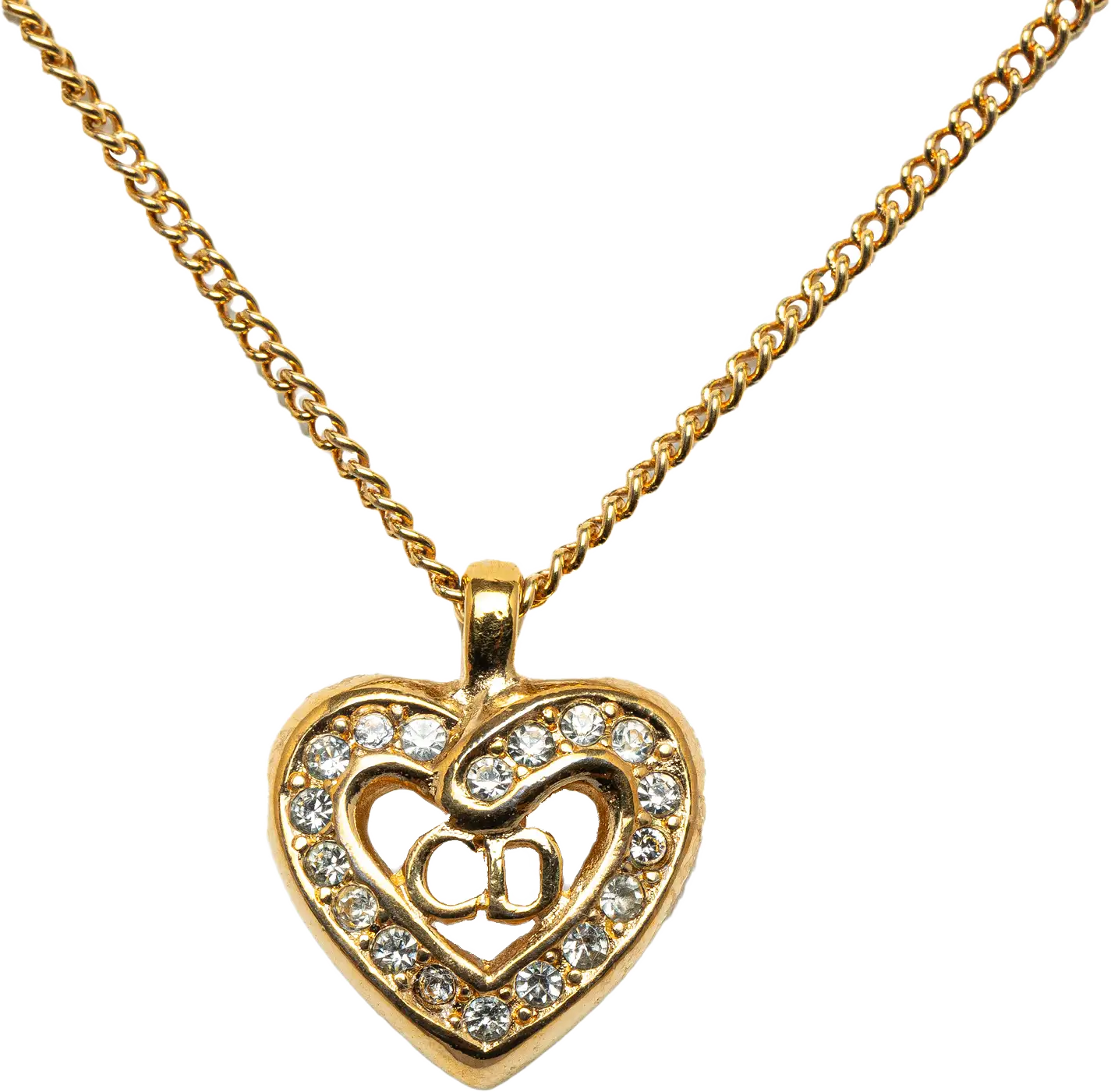 Dior Cd Logo Heart Pendant Necklace