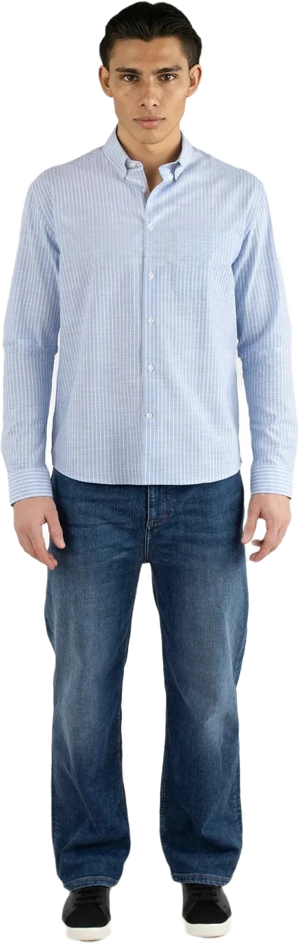 Mika Straight Shirt - Striped Blue