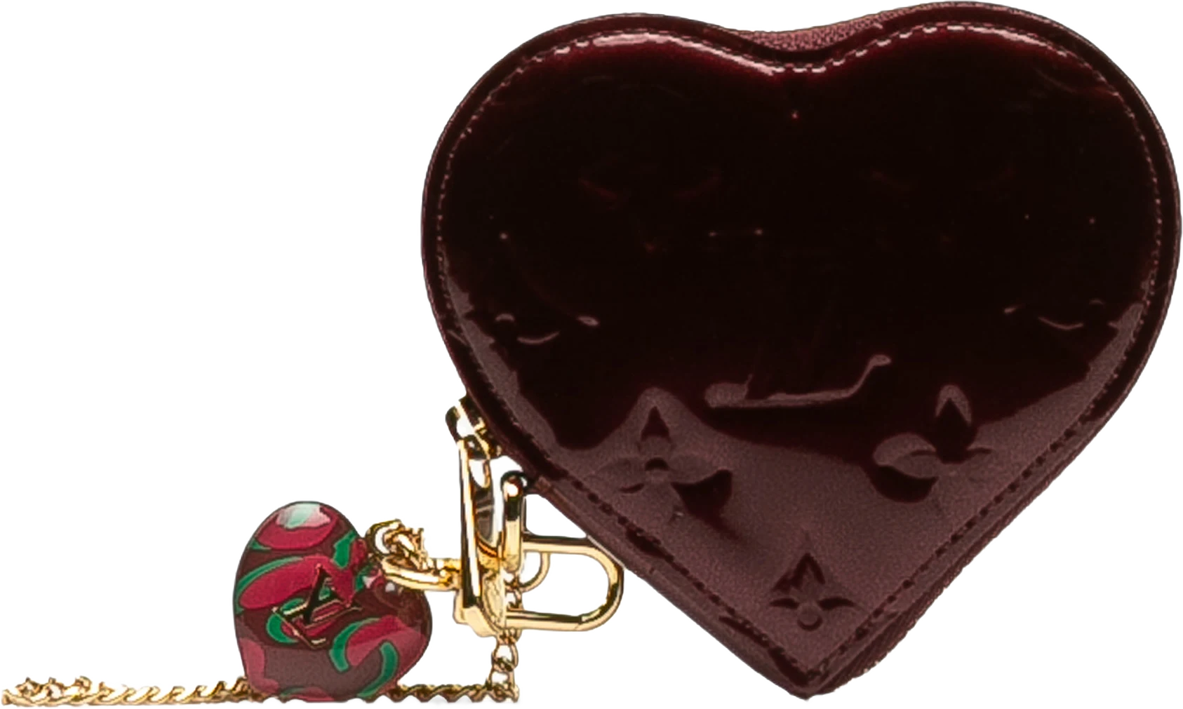 Louis Vuitton Vernis Rayures Heart Coin Pouch