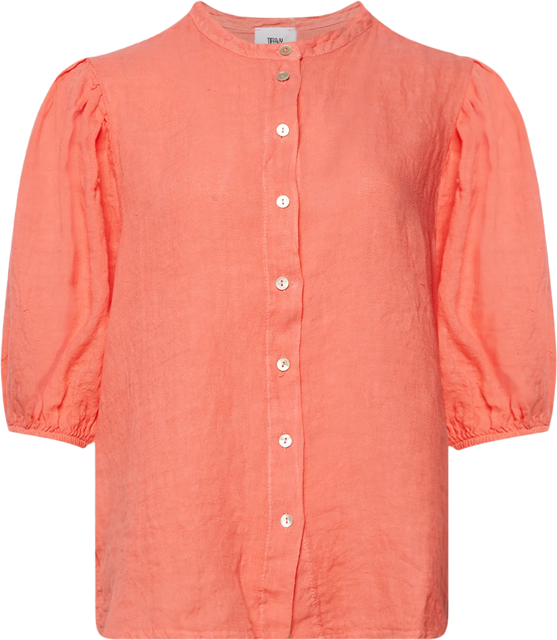 Clara Button Blouse, Linen - Water Melon