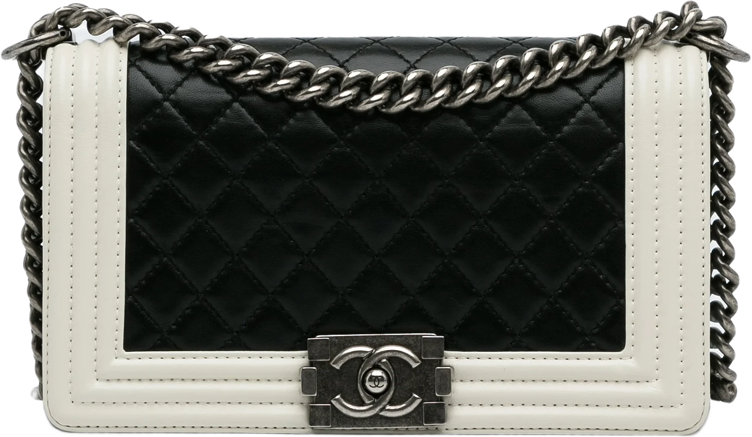 Chanel Medium Lambskin Boy Bicolor Flap Bag