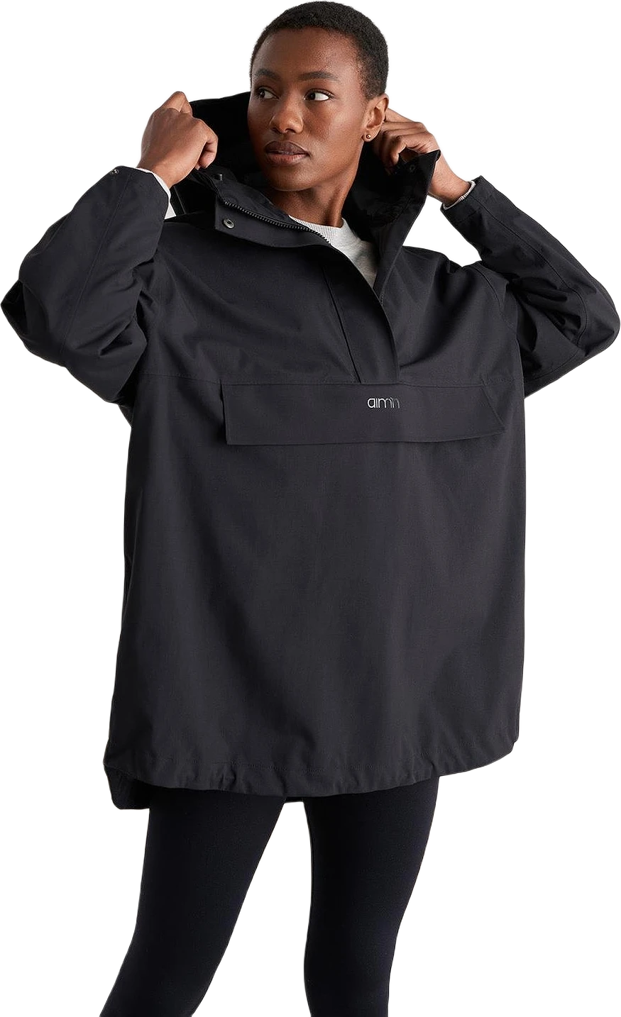 Black Waterproof Oversized Anorak