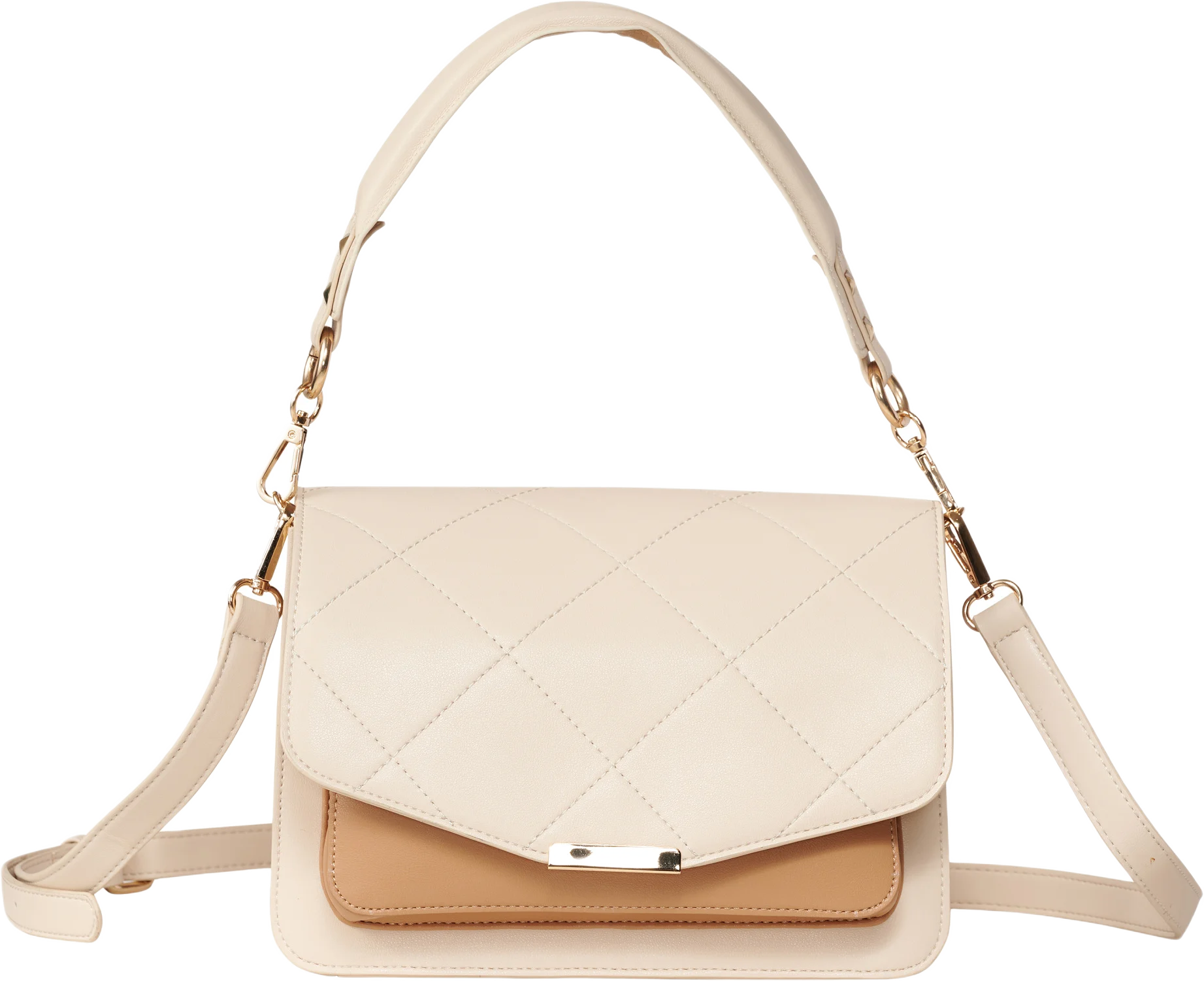 Blanca Multi Compartment Bag - Nude Leather Look