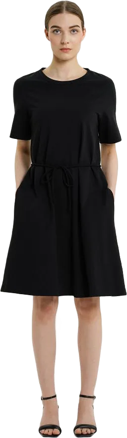 Ofelia Org Cotton Dress - Black