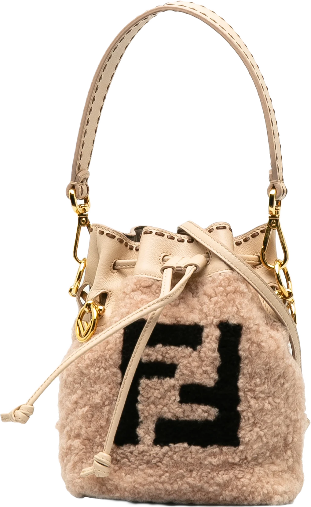 Fendi Shearling Mini Mon Tresor Bucket Bag