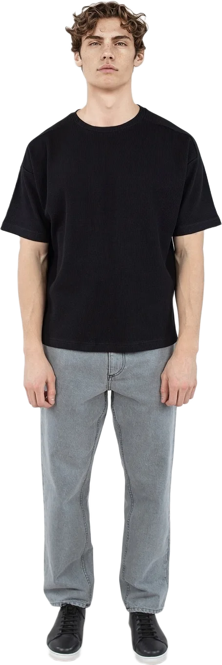 Franklin Waffle Tee - Black