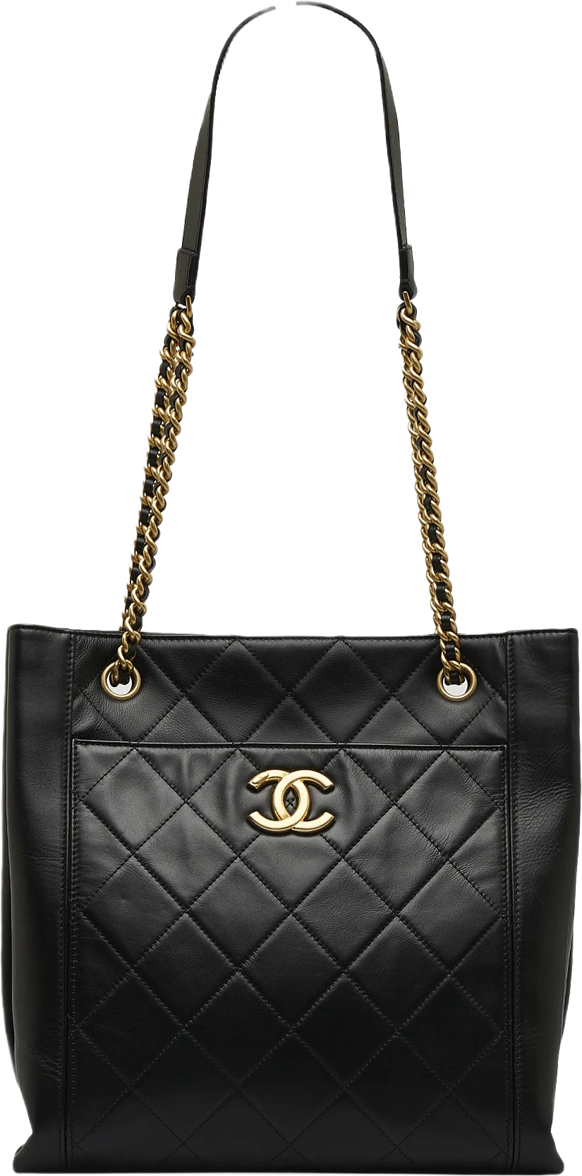 Chanel Cc Front Pocket Calfskin Shopping Tote