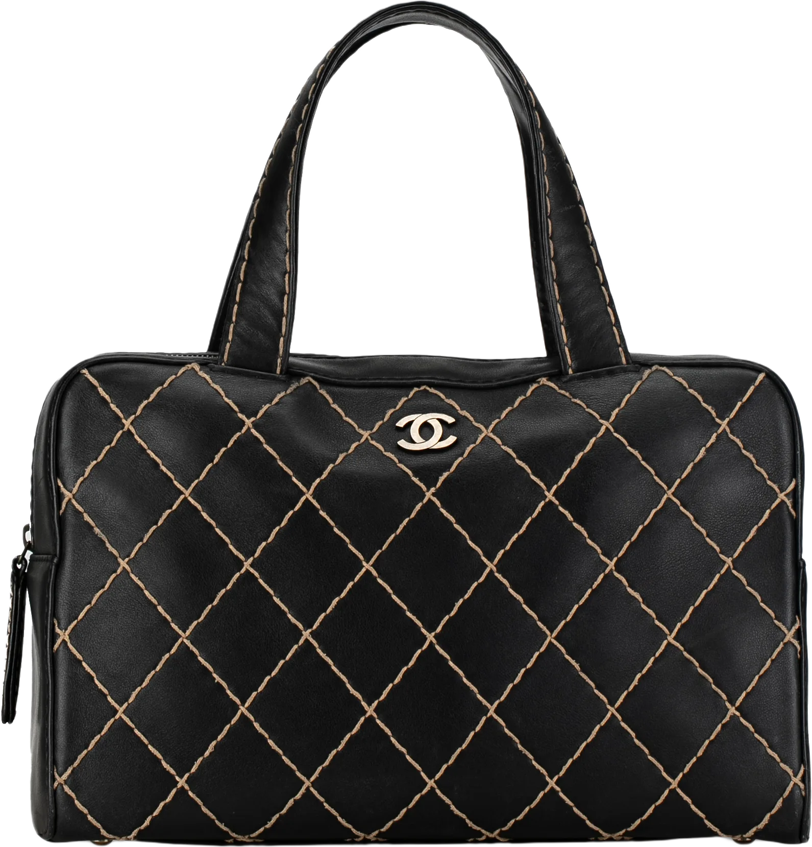 Chanel Cc Wild Stitch Lambskin Handbag