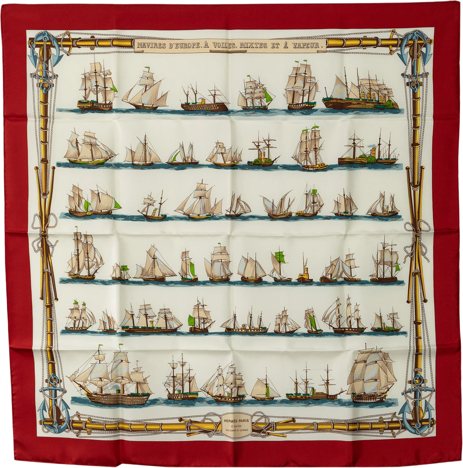 Hermes Navires D Europe Silk Scarf