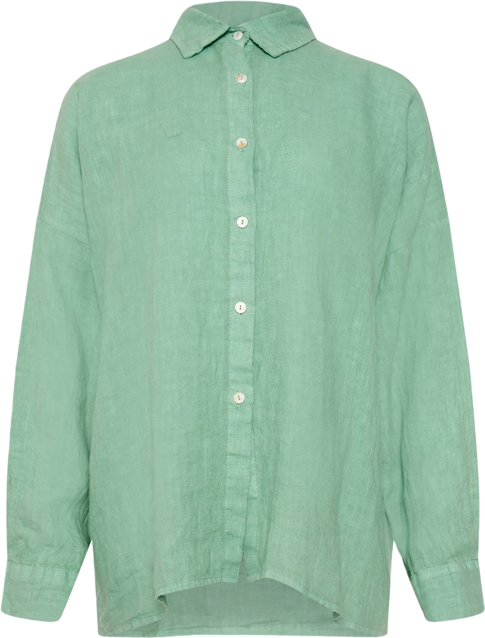 Gia, Shirt, Linen - Dusty Mint