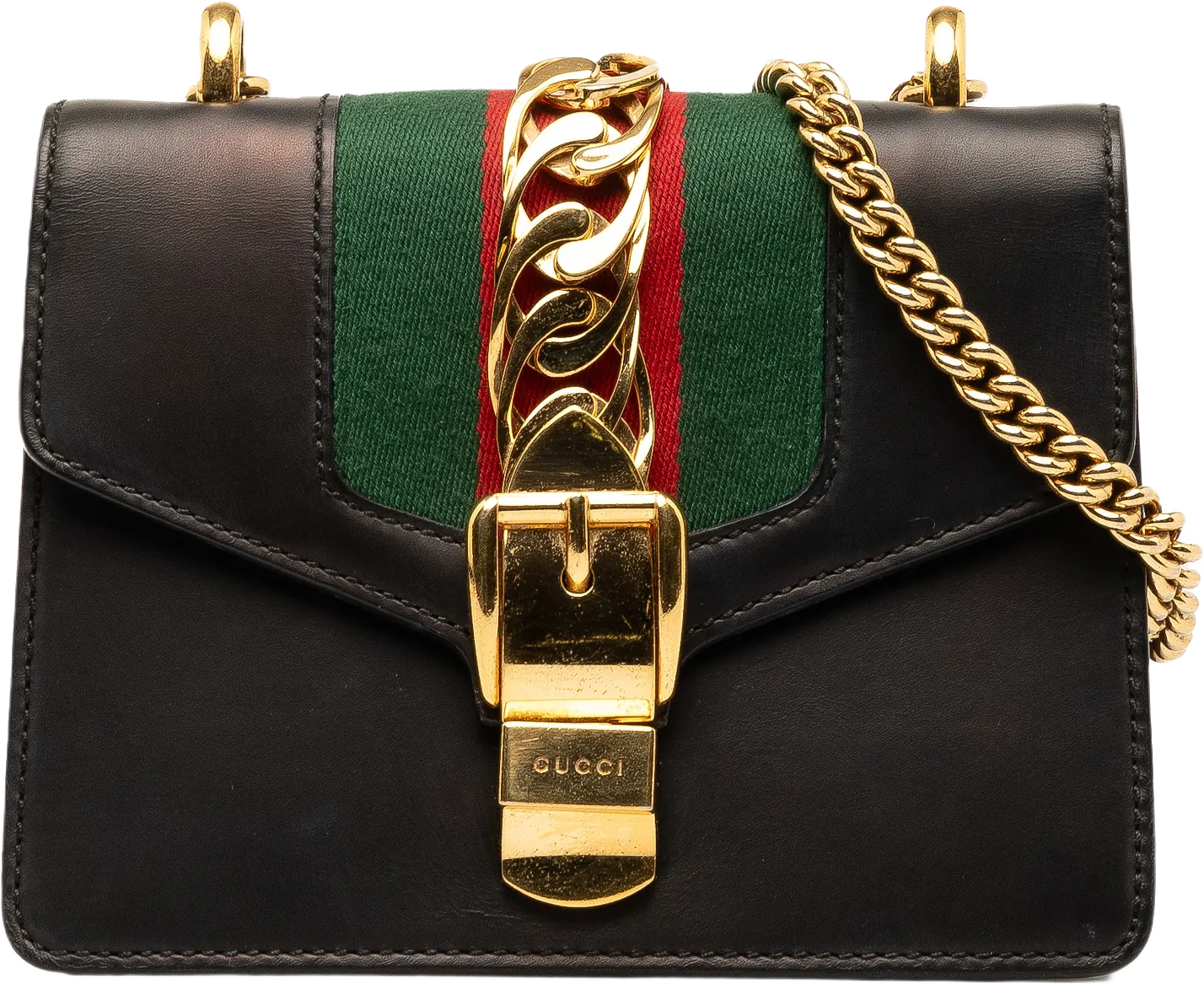 Gucci Mini Sylvie Leather Chain Crossbody Bag