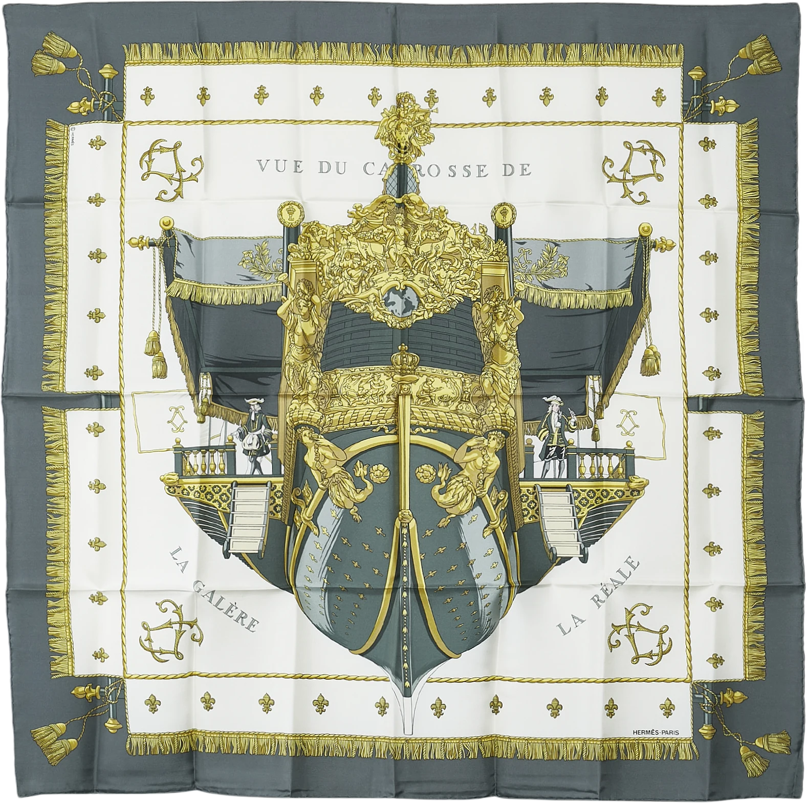 Hermes Vue Du Carrosse De La Galere La Reale Silk Scarf