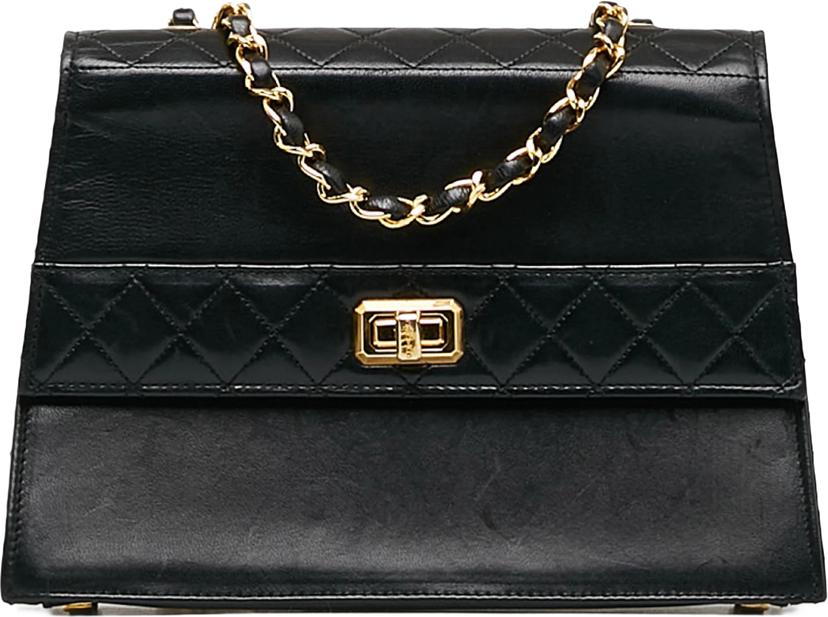 Chanel Cc Lambskin Trapezoid Flap