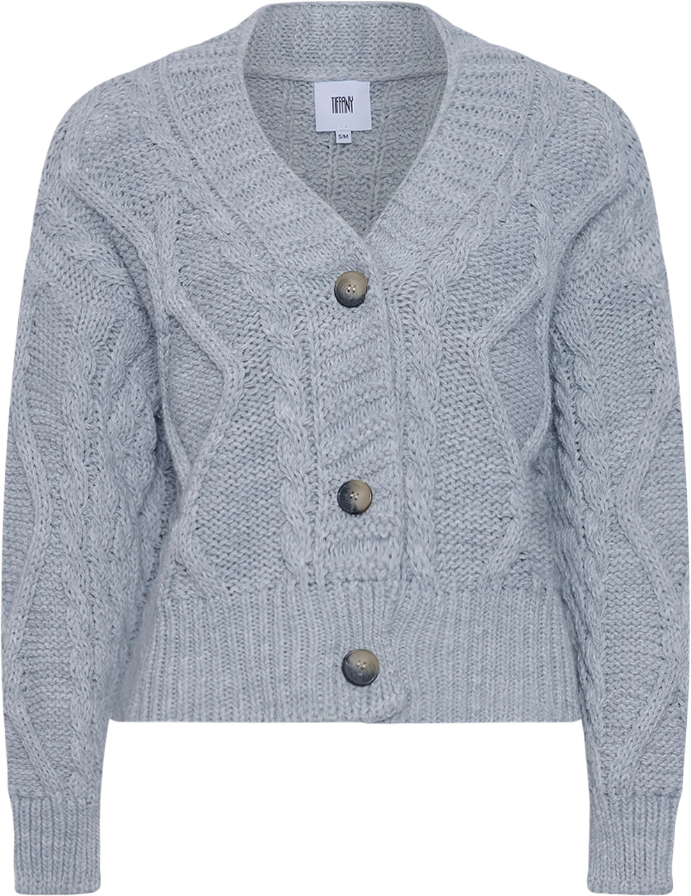 Carla, Cardigan Knit - Light Grey