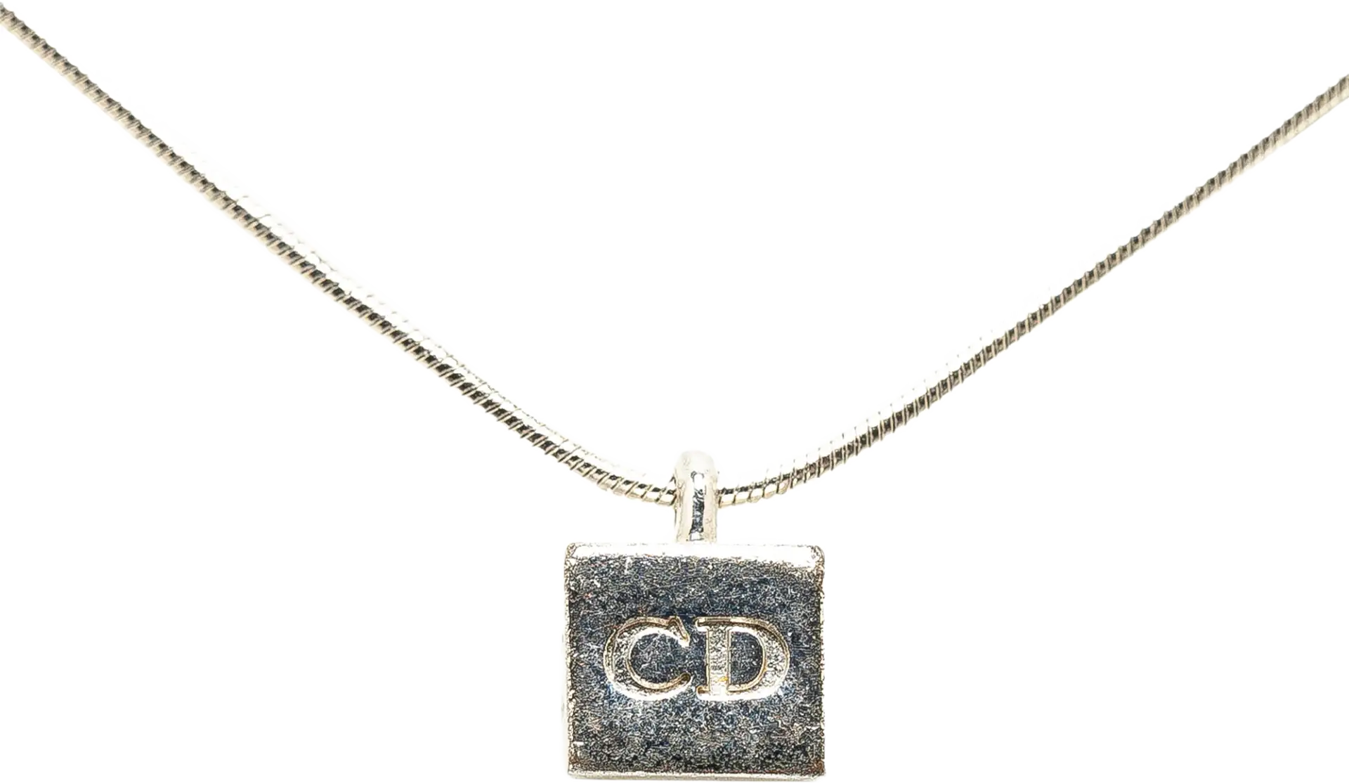 Dior Cd Cube Logo Pendant Necklace