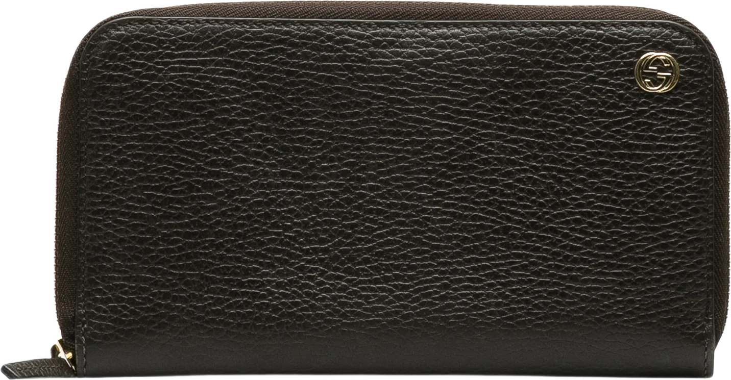 Gucci Interlocking G Zip Around Leather Wallet