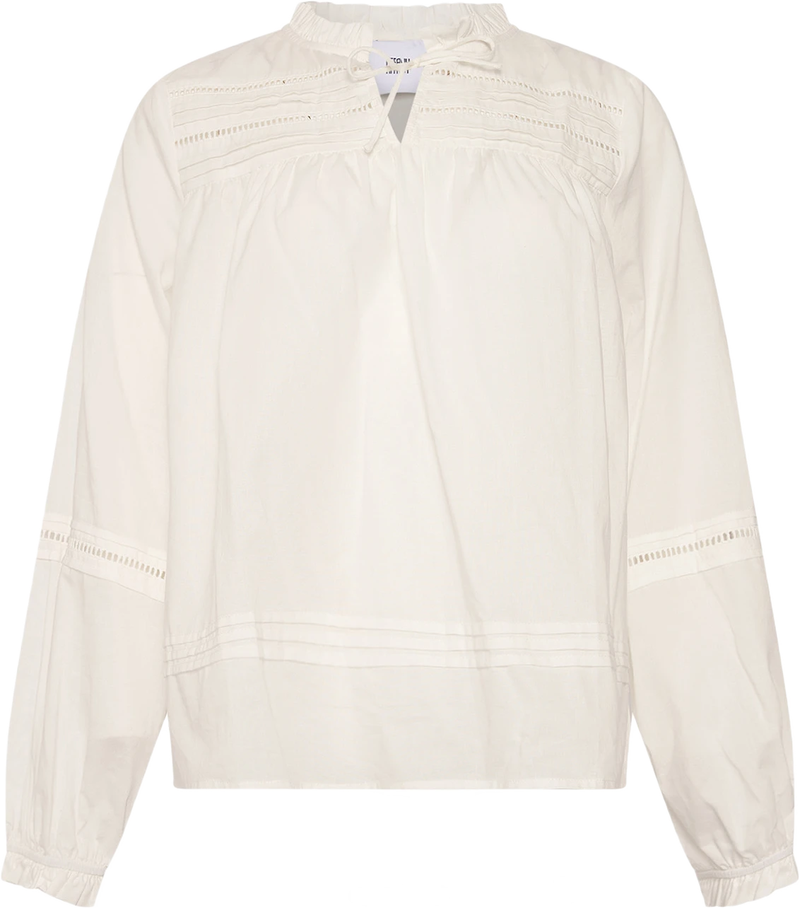 Hanni, Ls Blouse, Cotton - White