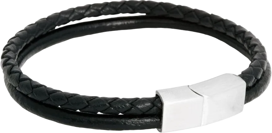 Leon Leather Bracelet Black