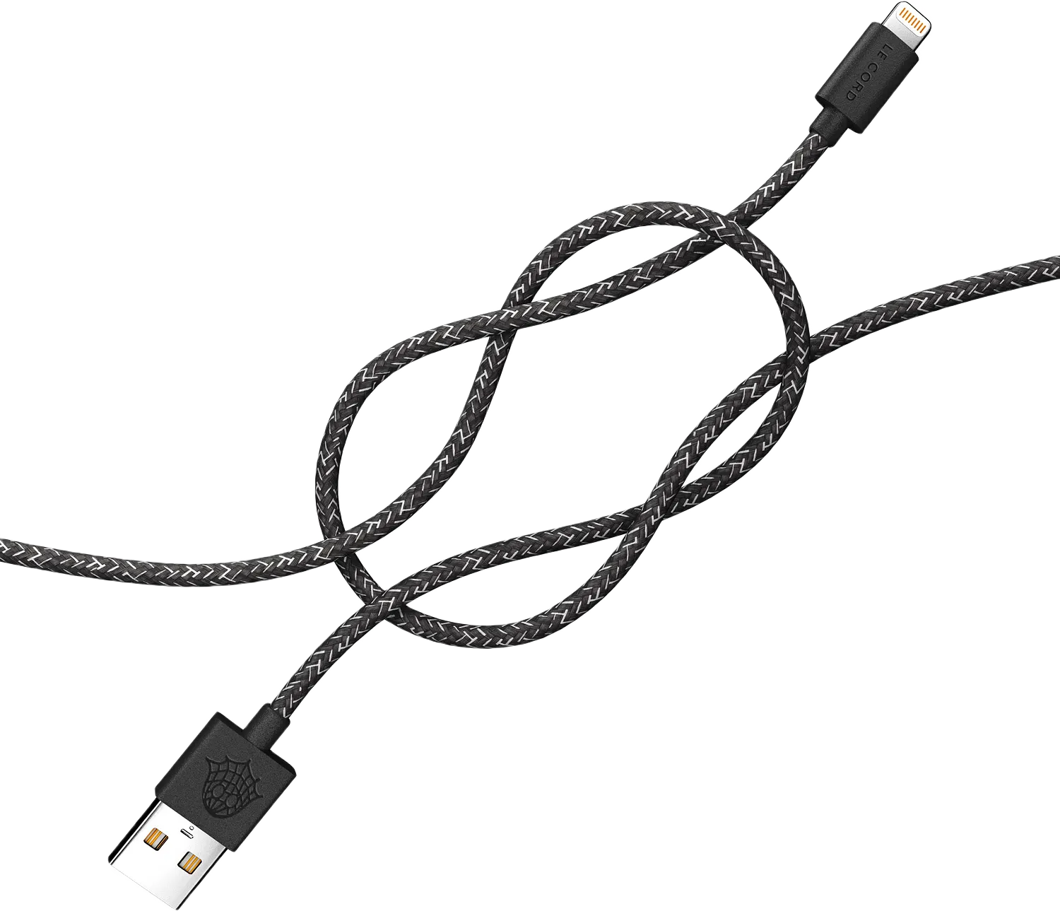 Sustainable eco recycled iPhone Lightning cable - black