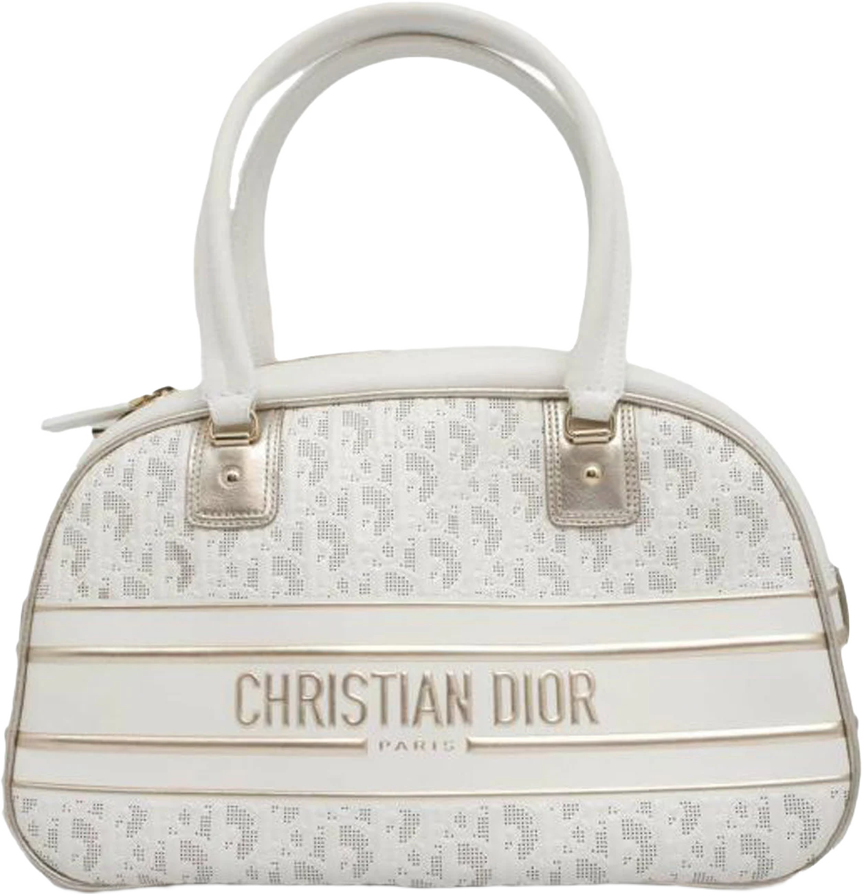 Dior Medium Perforated Calfskin Vibe Classic Bowling Bag