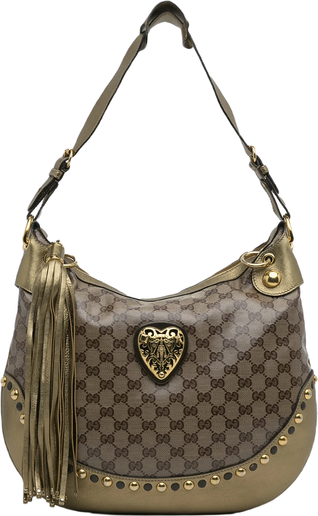 Gucci Gg Crystal Babouska Heart Hobo Bag