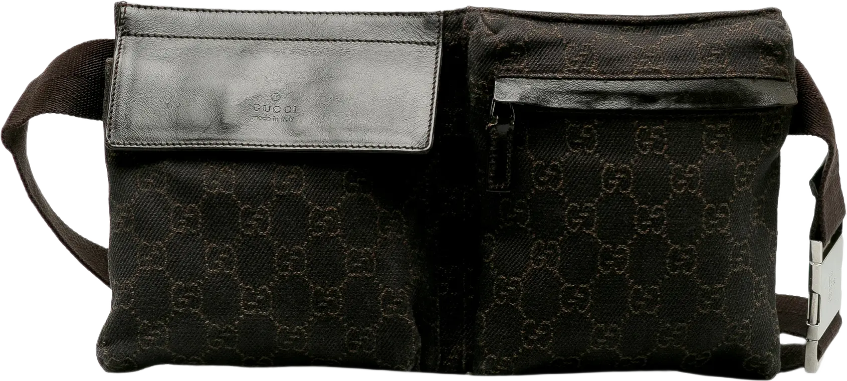 Gucci Gg Canvas Double Pocket Belt Bag