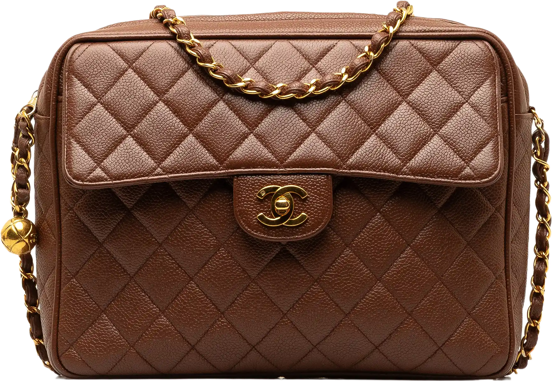 Chanel Cc Quilted Caviar Flap
