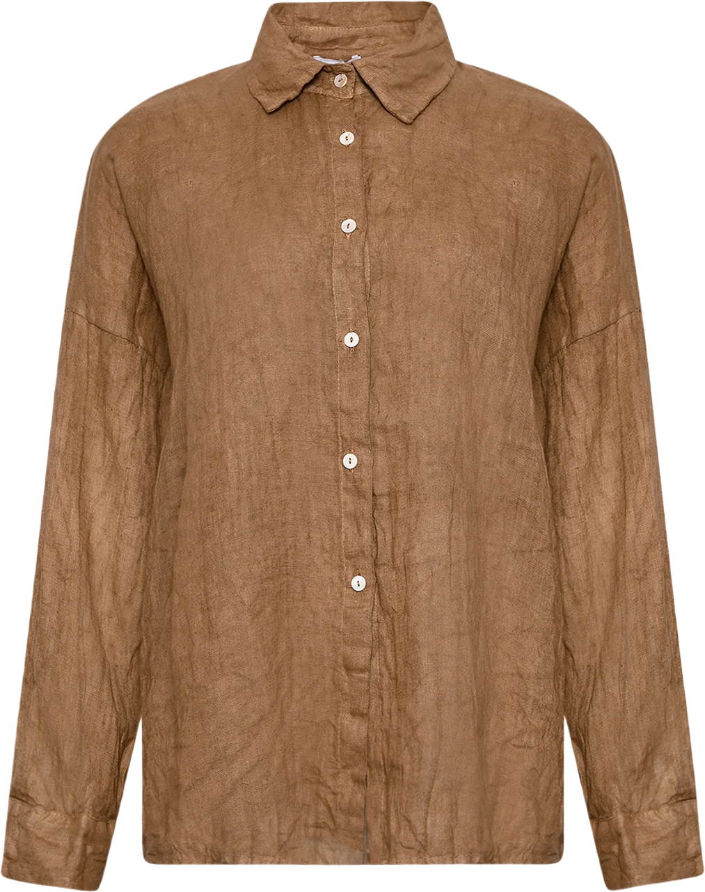 Gia, Shirt, Linen - Light Brown