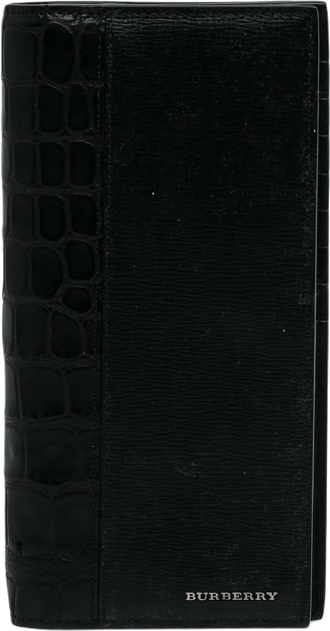 Burberry Embossed Leather Long Wallet