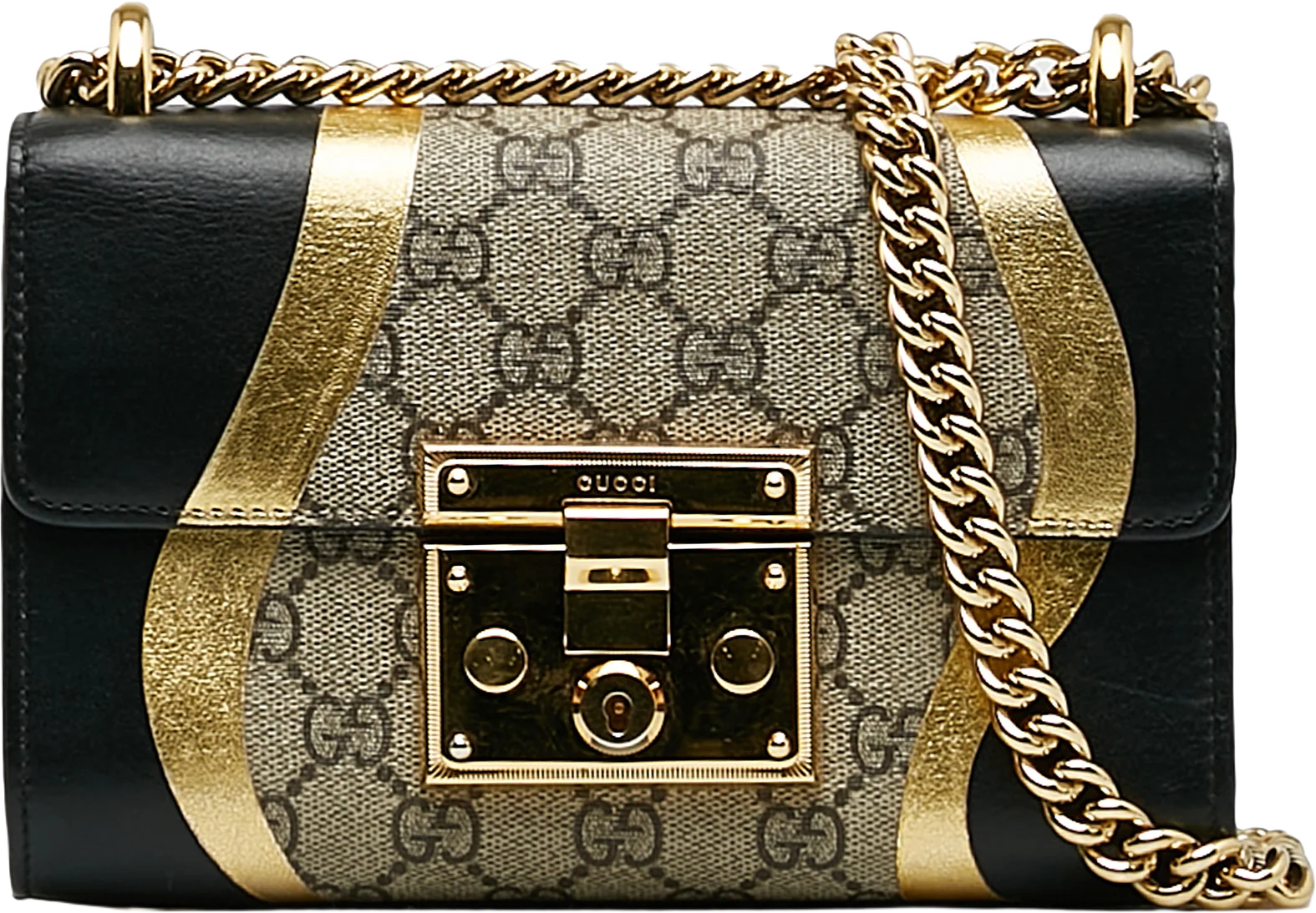 Gucci Small Gg Supreme Padlock Crossbody Bag