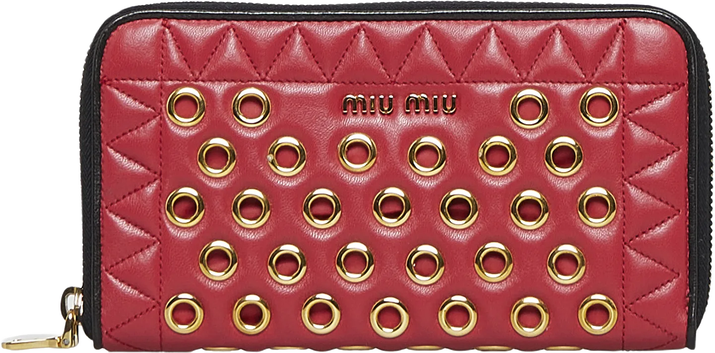 Miu Miu Grommet Zip Around Wallet