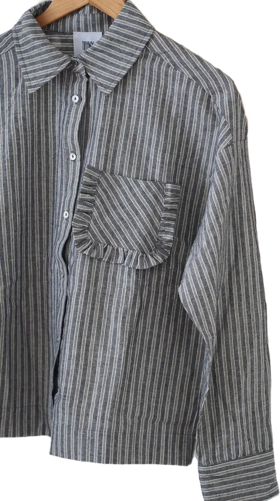 Hansina, Shirt - Deepest Grey Stripe