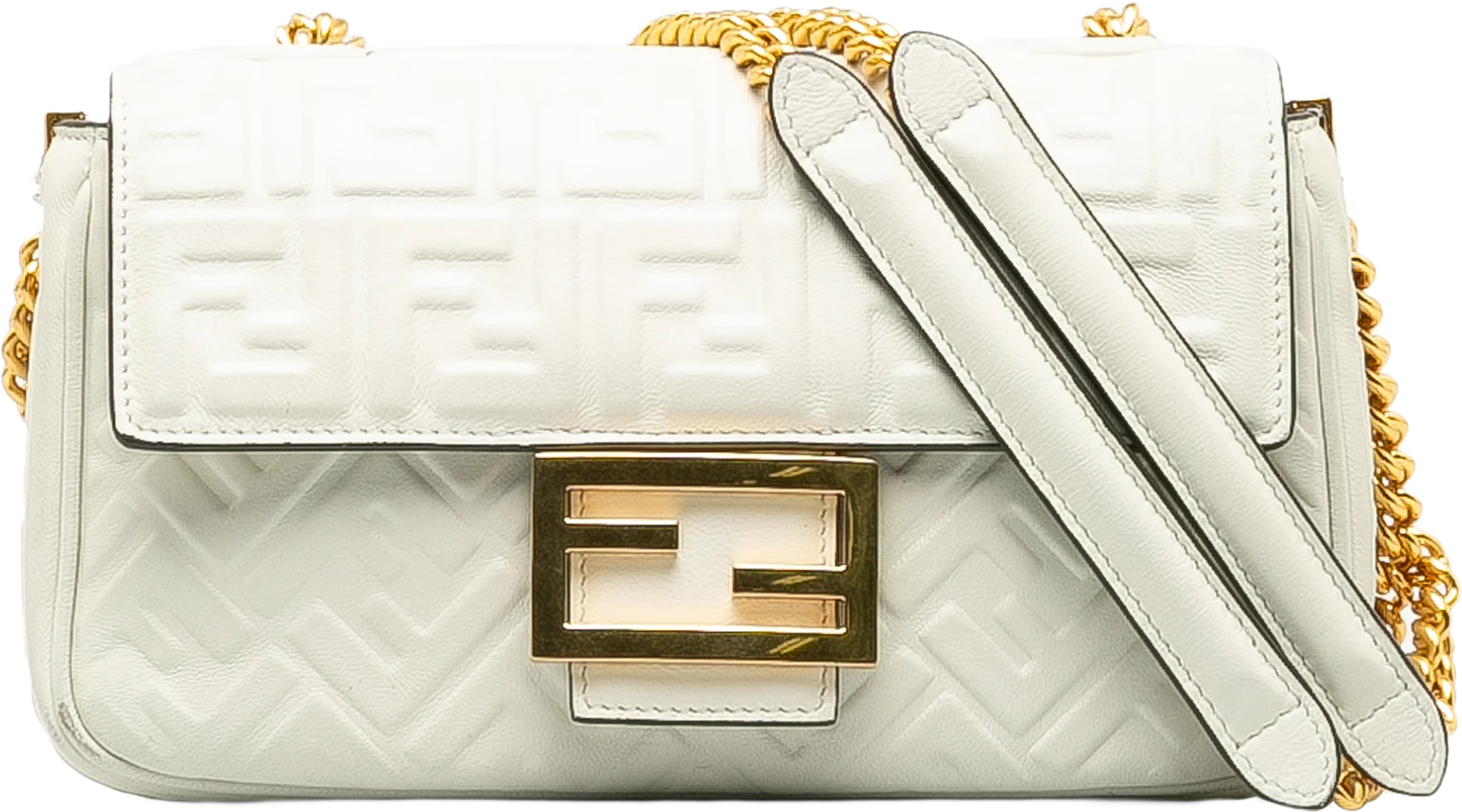 Fendi Zucca Embossed Midi Baguette