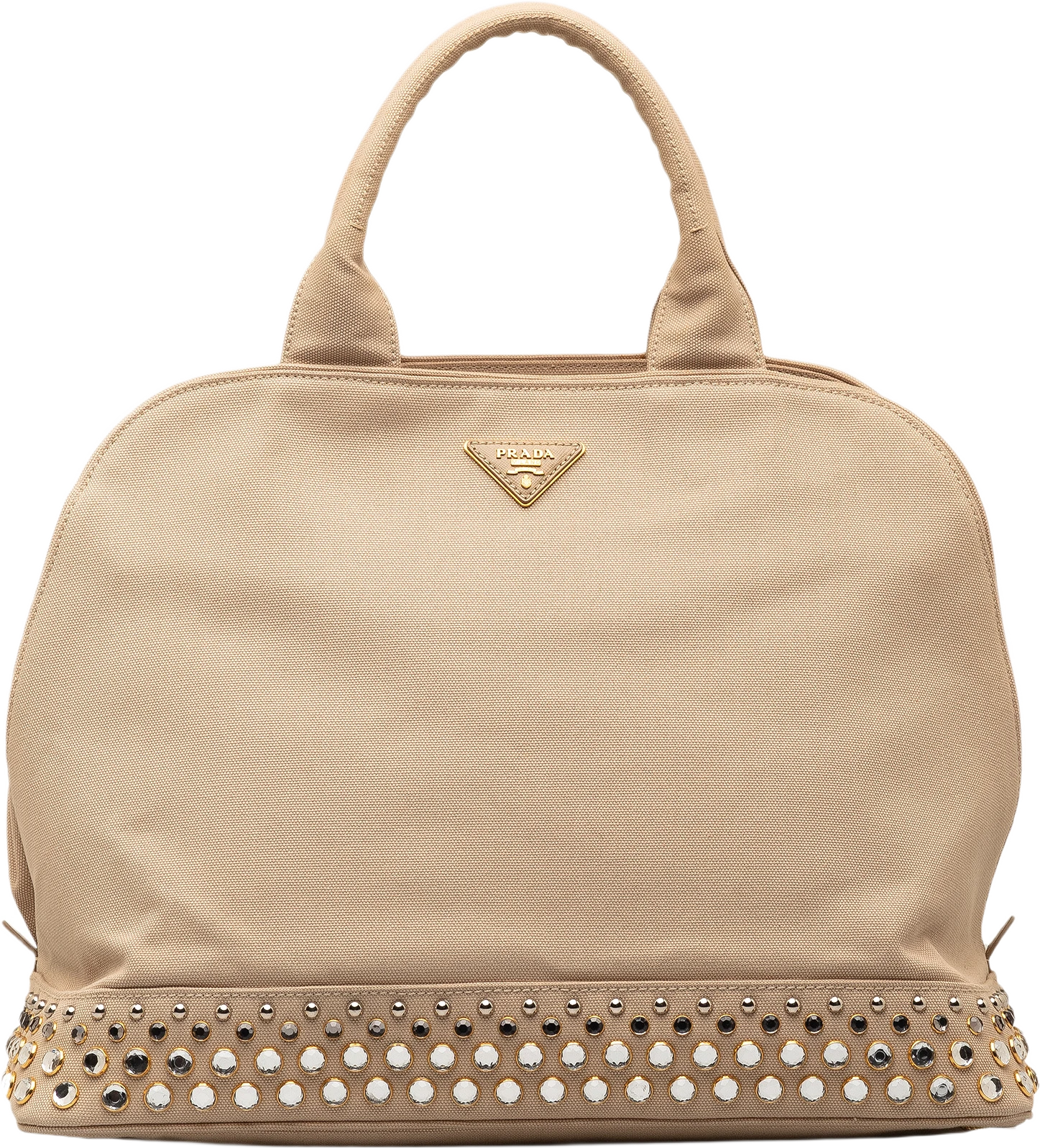 Prada Canapa Studded Dome Shopping Tote