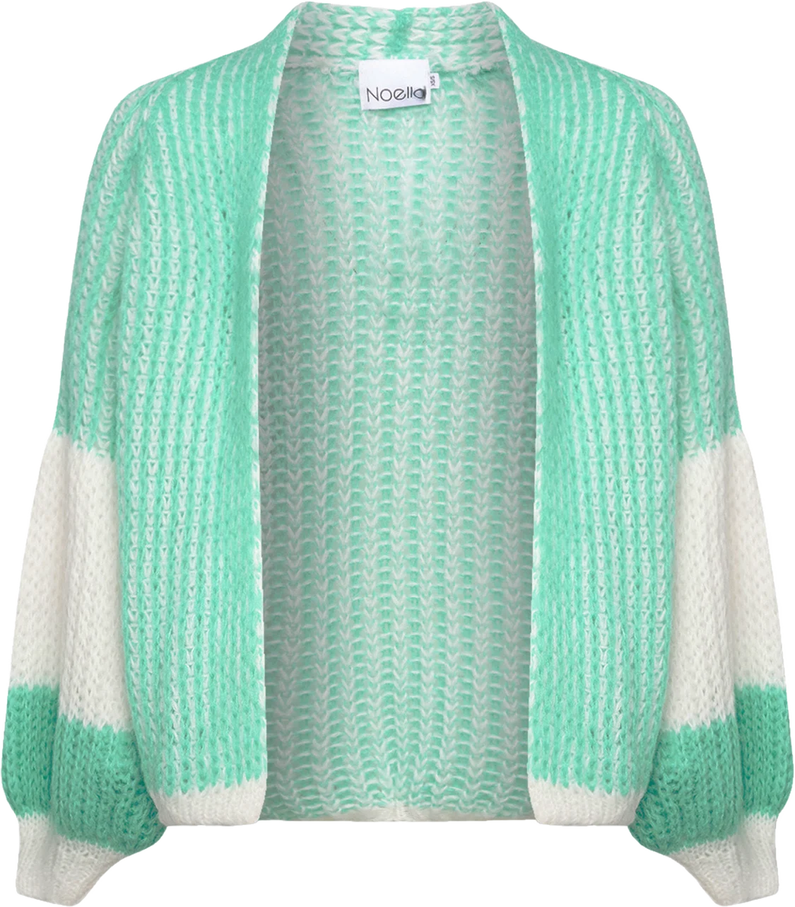 Liana Knit Cardigan - Mint/white