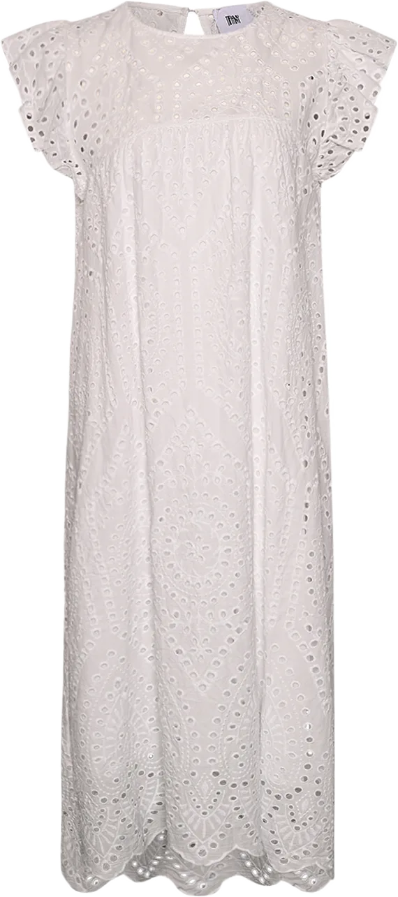 Dalia, Long S/s Dress, Cotton - White