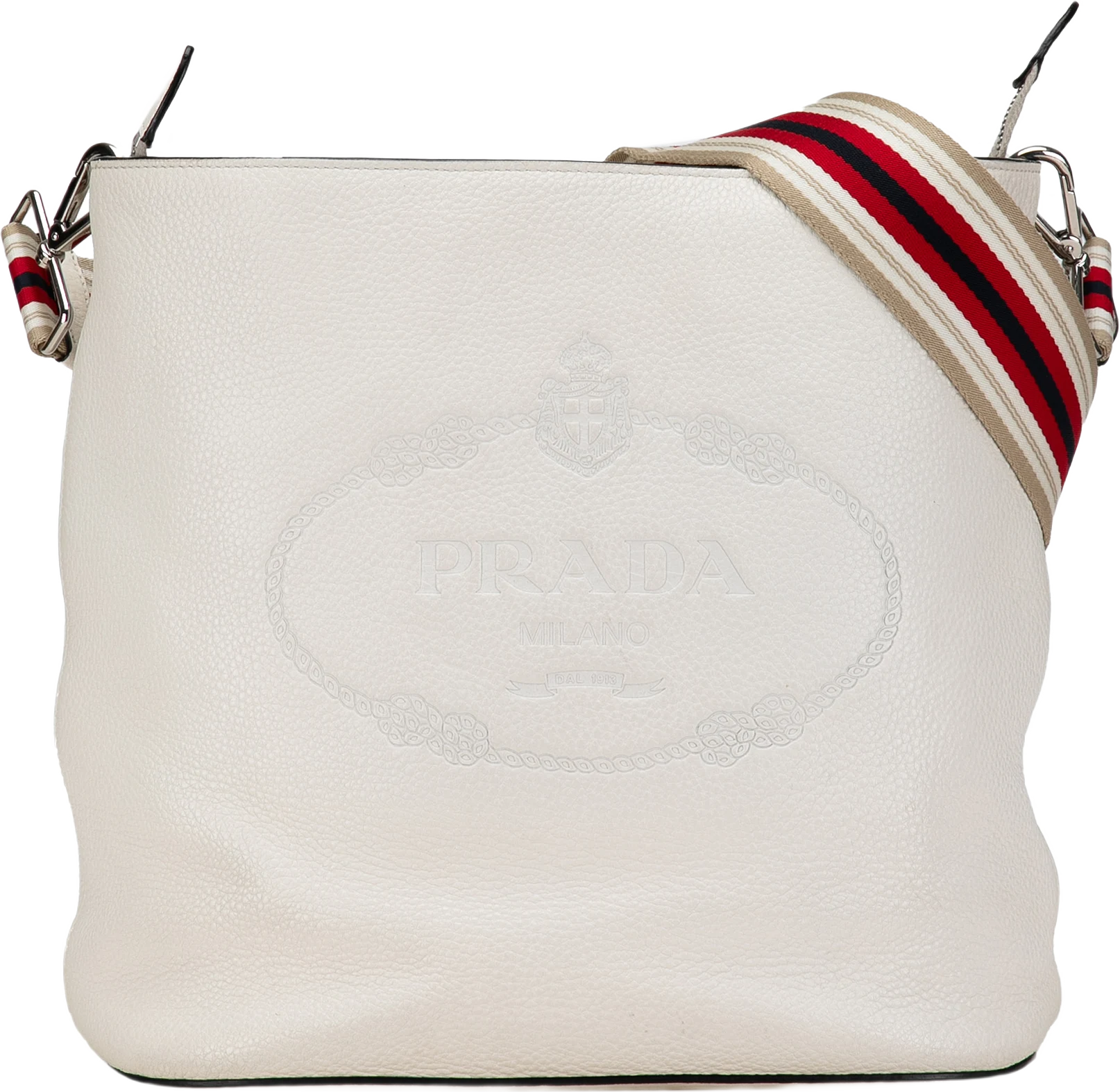 Prada Vitello Phenix Logo Bucket Bag