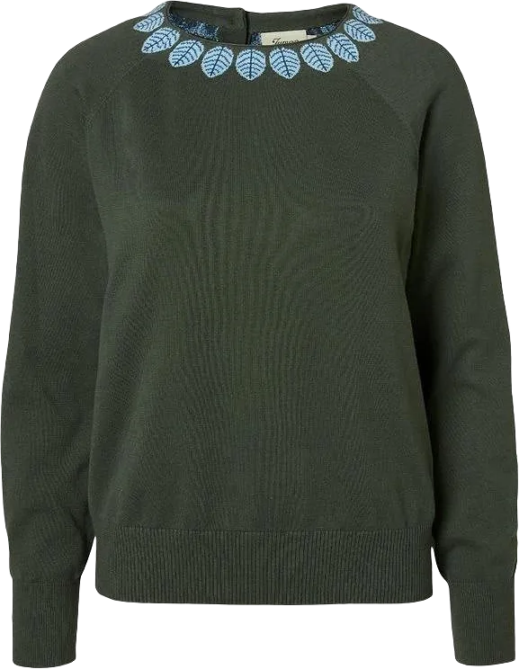 Finstickad Jumper Med Raglanärm - Penelope Darkgreen