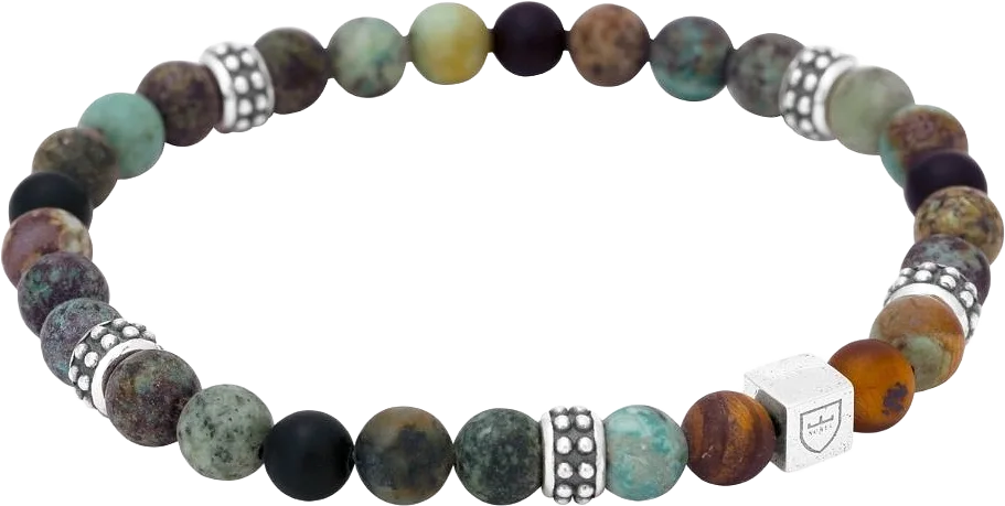 Silver/beadsarmband | Galaxy Stone/tigeröga | Nobel By Billgren
