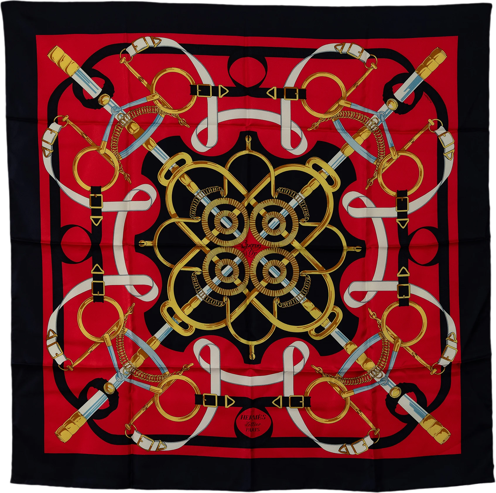 Hermes Eperon D'or Silk Scarf