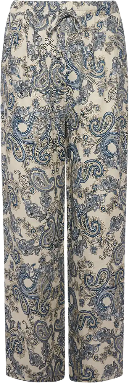 18870, Pants, Paisley, Linen - Blue Paisley Print