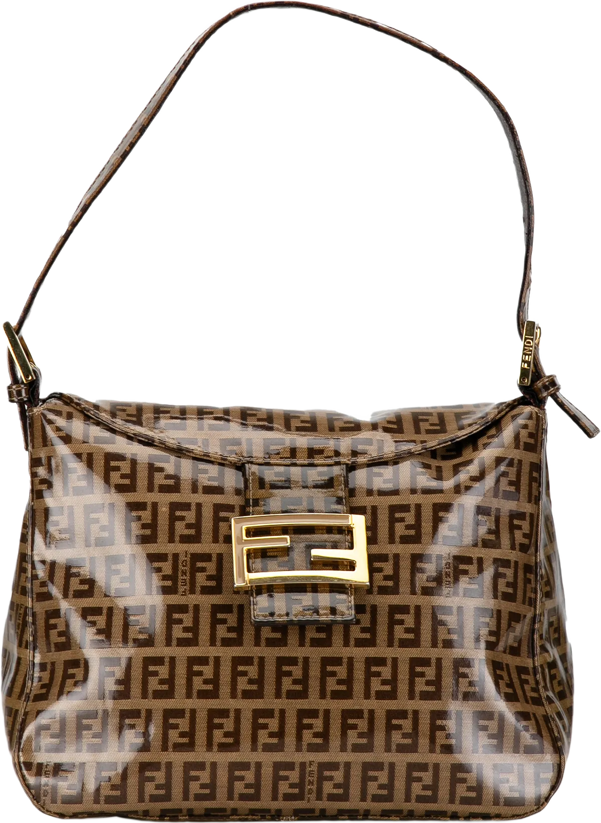 Fendi Zucchino Crystal Double Flap Shoulder Bag