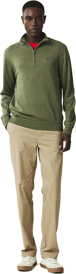 Clay Cotton Half-zip Sweater