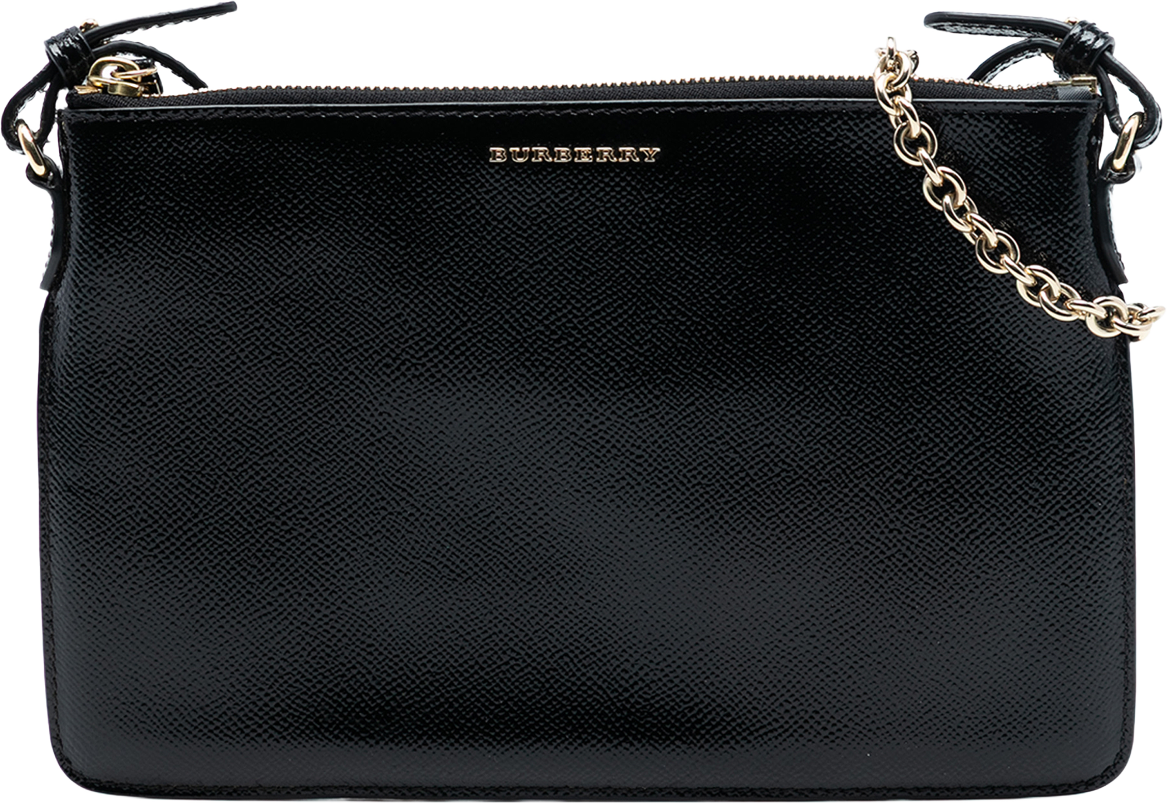 Burberry Grained Leather Peyton Crossbody, från Luxclusif, i färgen black. Klicka för att öppna bilden i stort format