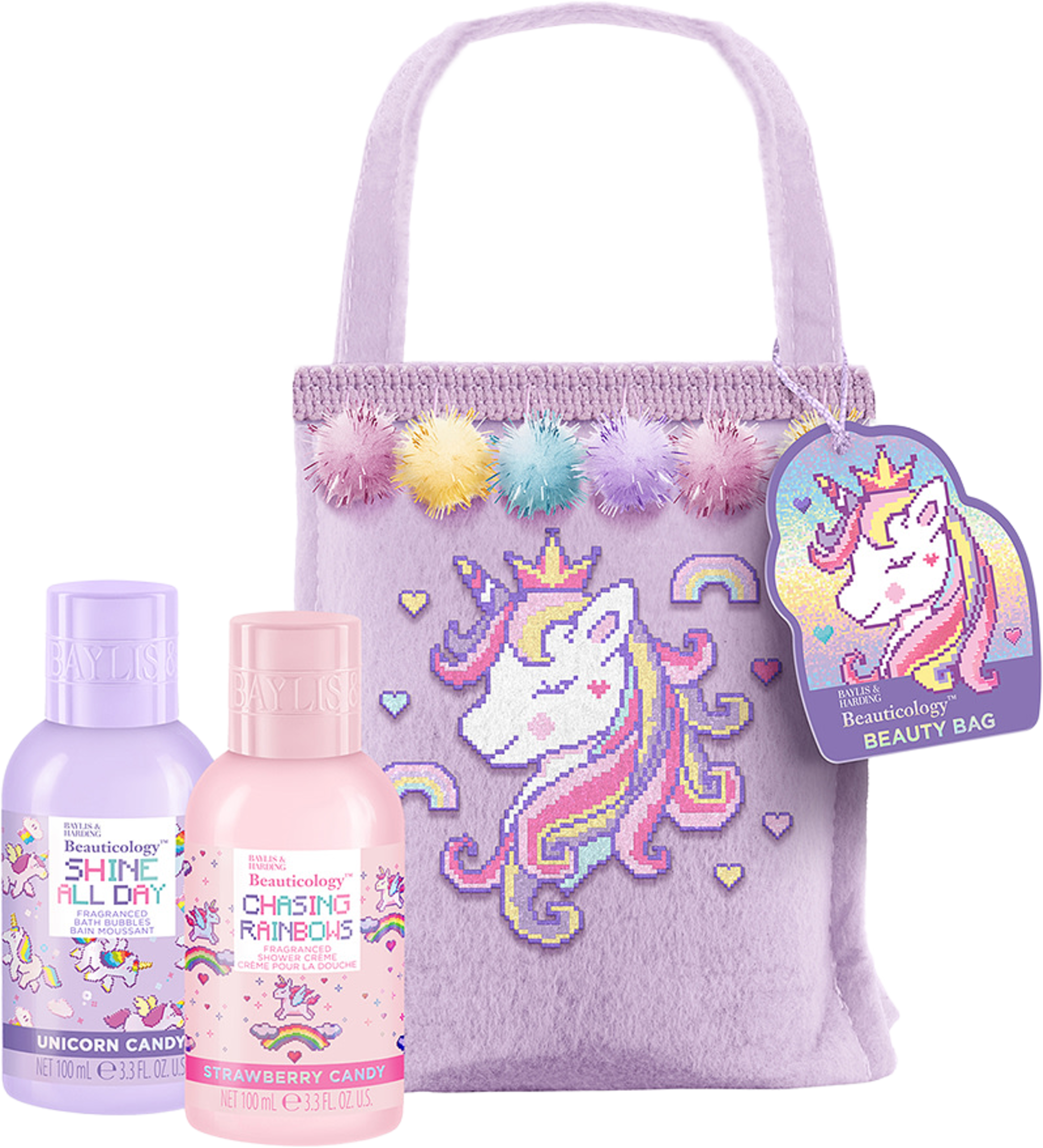 Beauticology Unicorn Beauty Bag Gift Set, från Baylis & Harding. Klicka för att öppna bilden i stort format