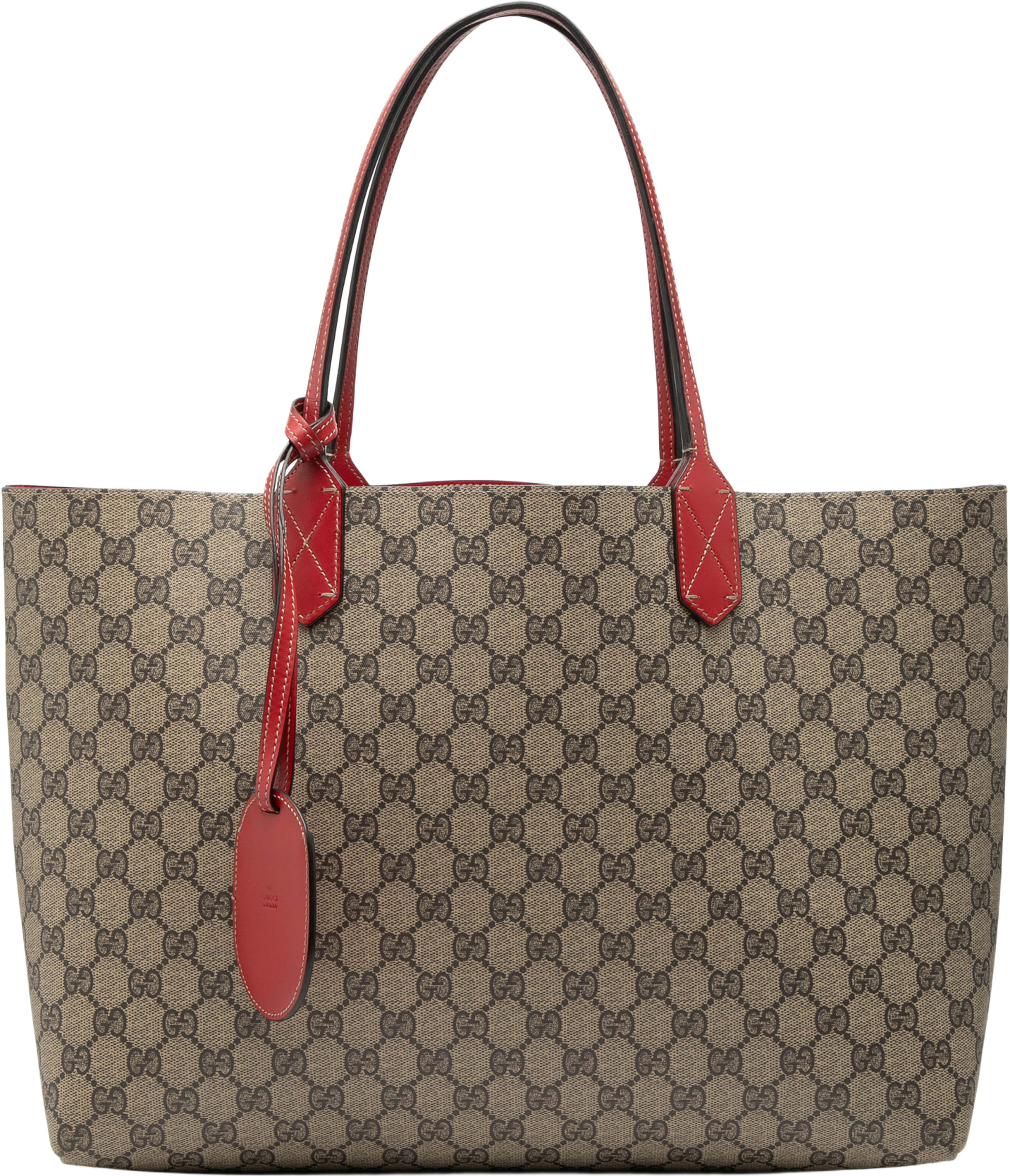 Gucci Medium Gg Supreme Reversible Tote, från Luxclusif, i färgen beige. Klicka för att öppna bilden i stort format