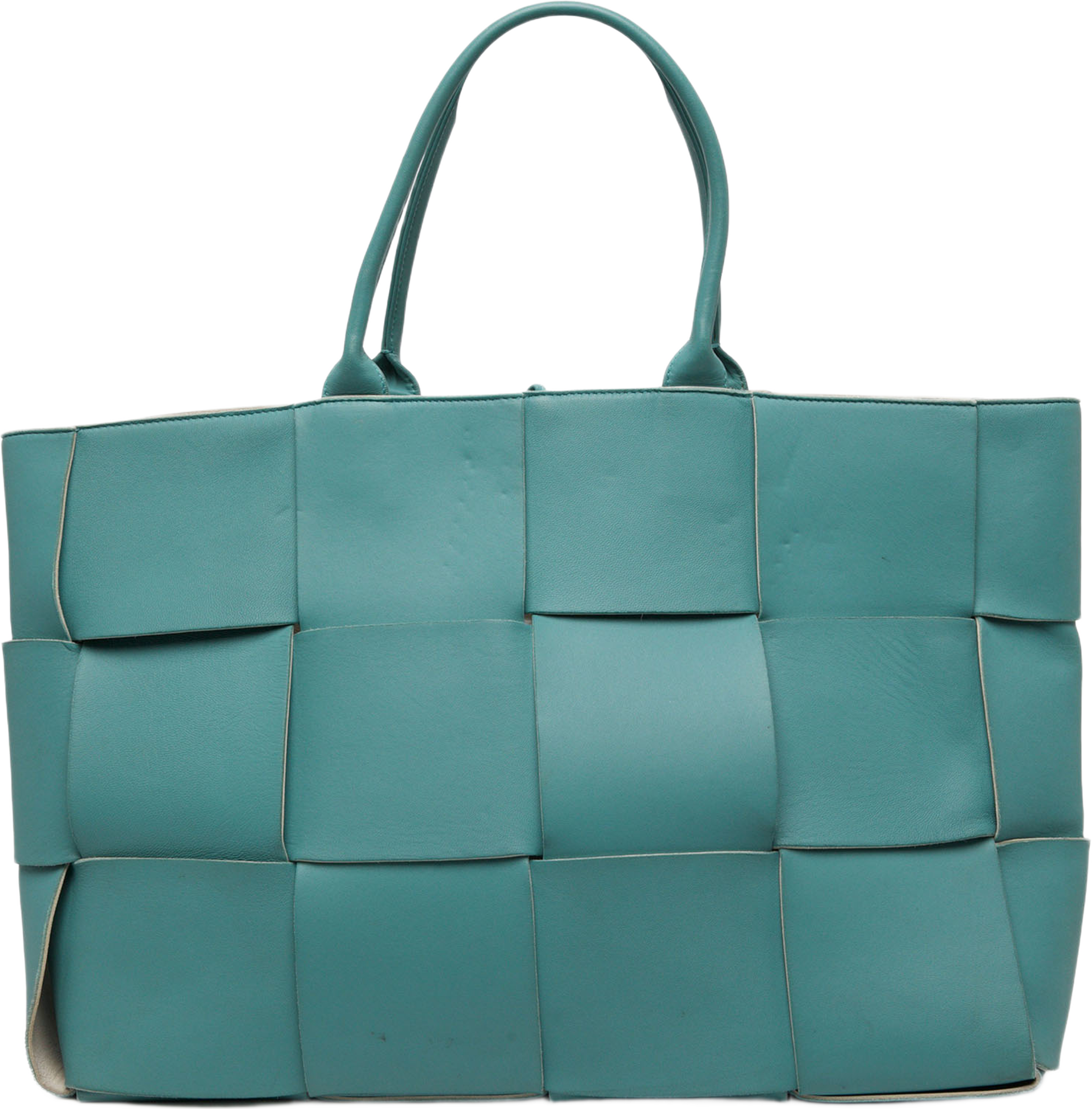 Bottega Veneta Large Nappa Maxi Intrecciato Arco Tote, från Luxclusif, i färgen blå. Klicka för att öppna bilden i stort format