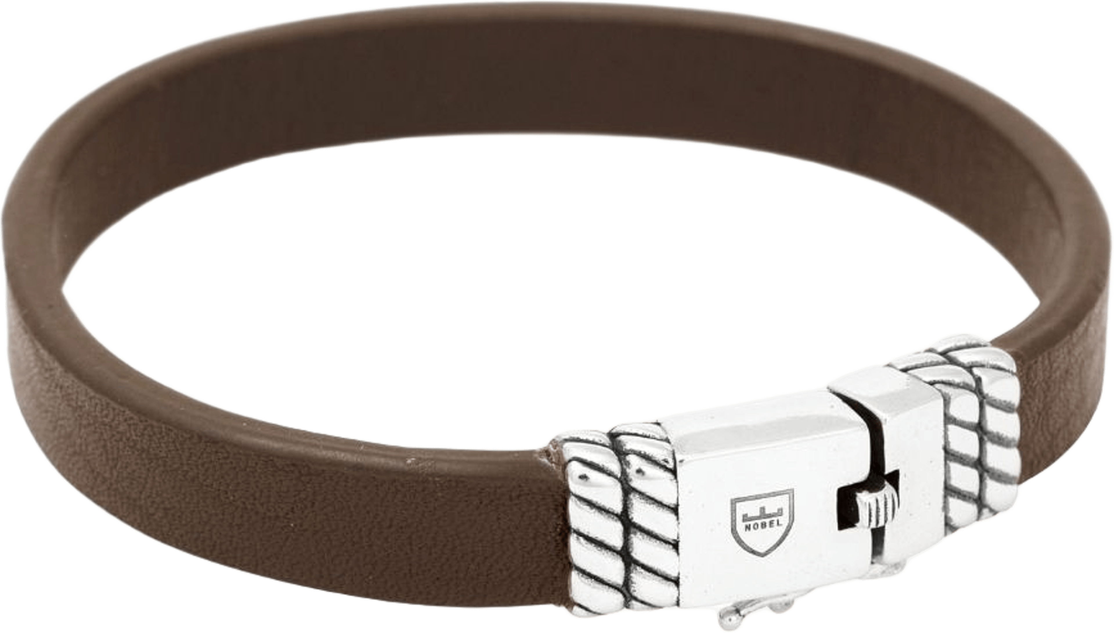 Silver/läderarmband | Slät | Nobel By Billgren
