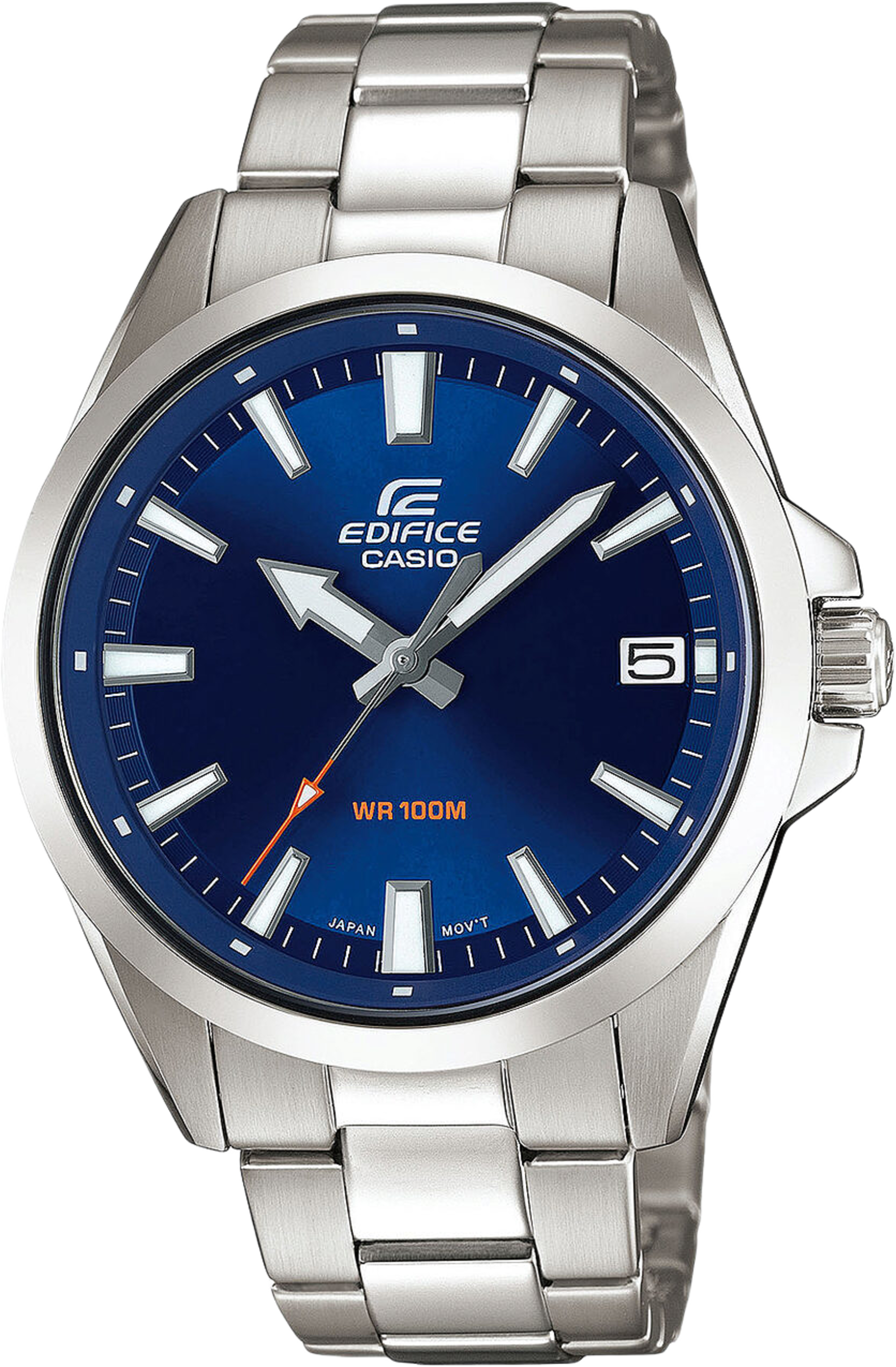 Efv-100d-2avuef, Quartz, 42mm, 10atm, från Casio, i färgen silver. Klicka för att öppna bilden i stort format