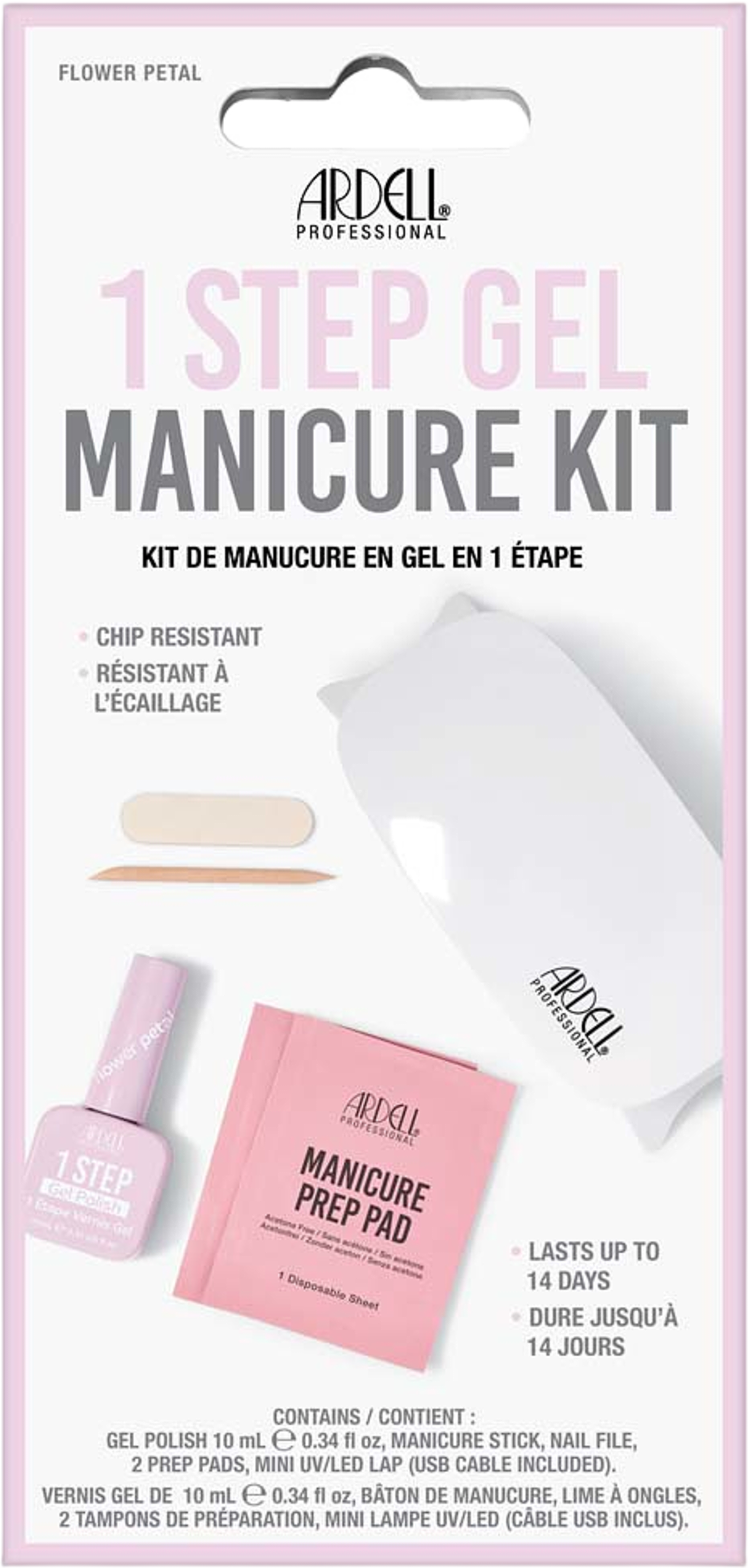 1 Step Gel Polish Manicure Kit Flower Petal, från Ardell, i färgen Flower Petal. Klicka för att öppna bilden i stort format